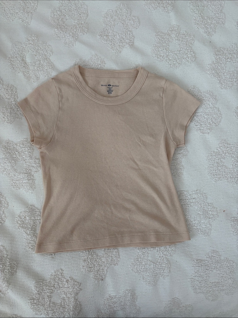 Cream Brandy Melville Cropped T-Shirt NWOT